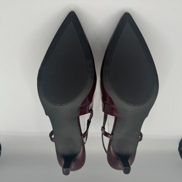 Apt 9 Keerah Wine Size 8.5 M Shoes Patent Leather Strappy Pointed Toe 2.5" Heel - Picture 8 of 9